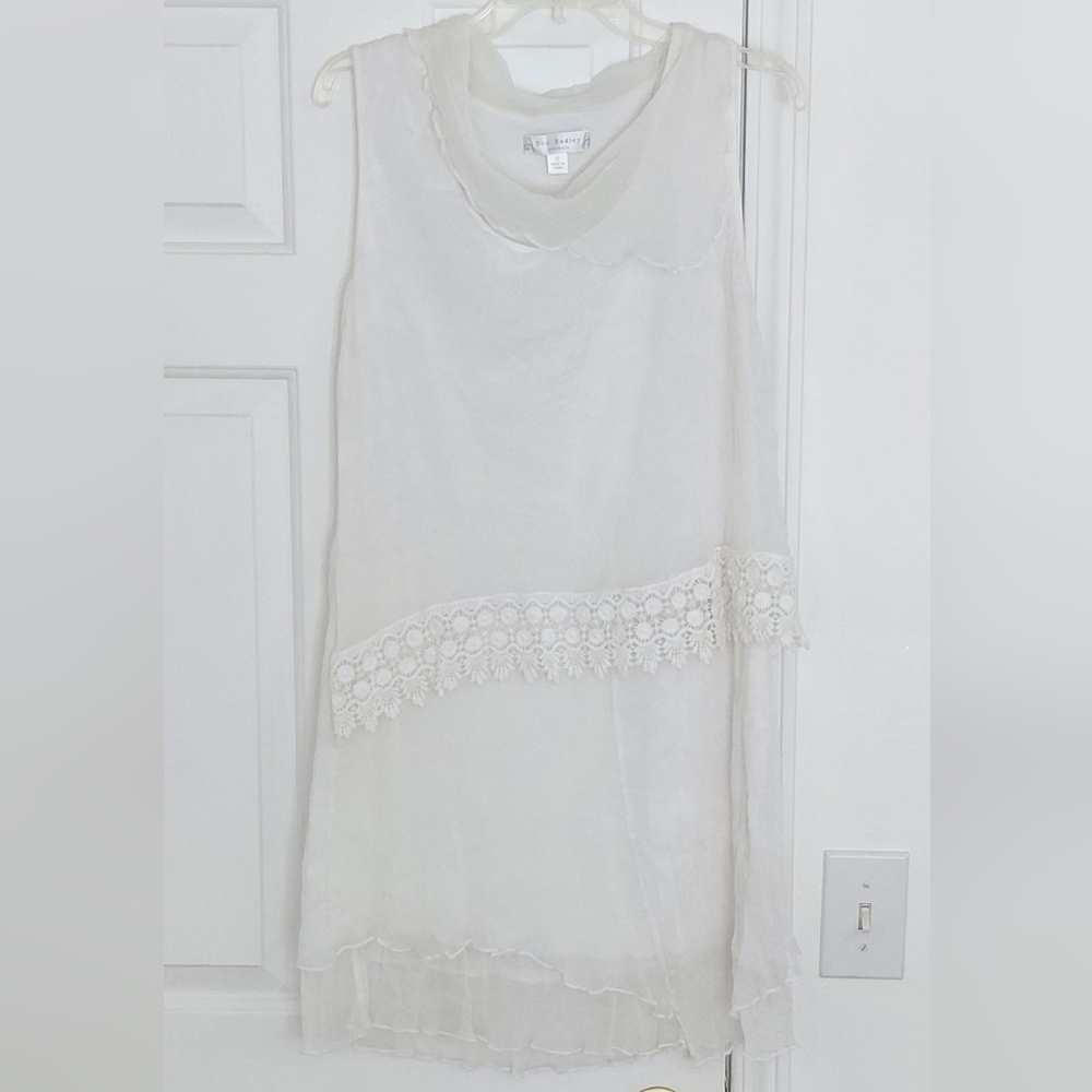 Boo Radley Silk White Lace Ruffle Bridal Holiday Midi Australia Dress Size 8 US